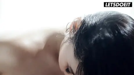 Attractive brunette with Asian features enjoys being fucked by her lover