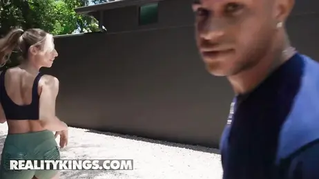 The neighbors' daughter has an amazing ass: it's impossible to refuse to fuck her.