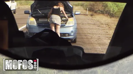 Parece que essa linda mãe ficou abandonada perto do carro.