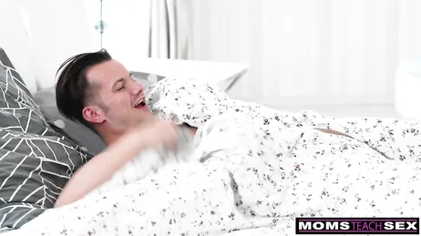 Mom's walking around the house without underwear, damn, what big tits she has!