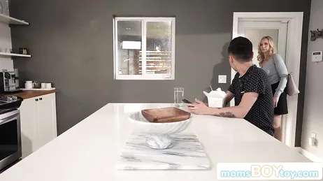 Son, you don't have to be embarrassed, you can look at my tits, you idiot...