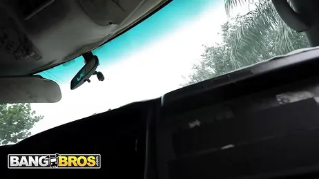 Madura incauta y un tanto vergonzosa se sube a la furgoneta de Bang Bros