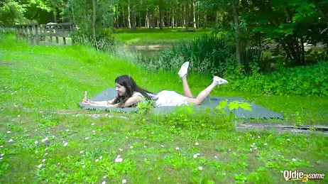 He discovers that two old men are taking pictures of him... and he takes them out!