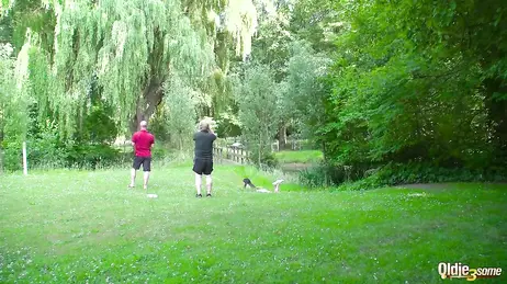 He discovers that two old men are taking pictures of him... and he takes them out!
