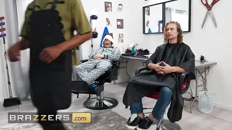 The hairdresser leaves for a while and his own wife starts sucking my cock...!!